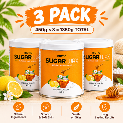 Biotic Sugar Wax™ 450g × 3 – Professional Hair Removal Wax Bundle